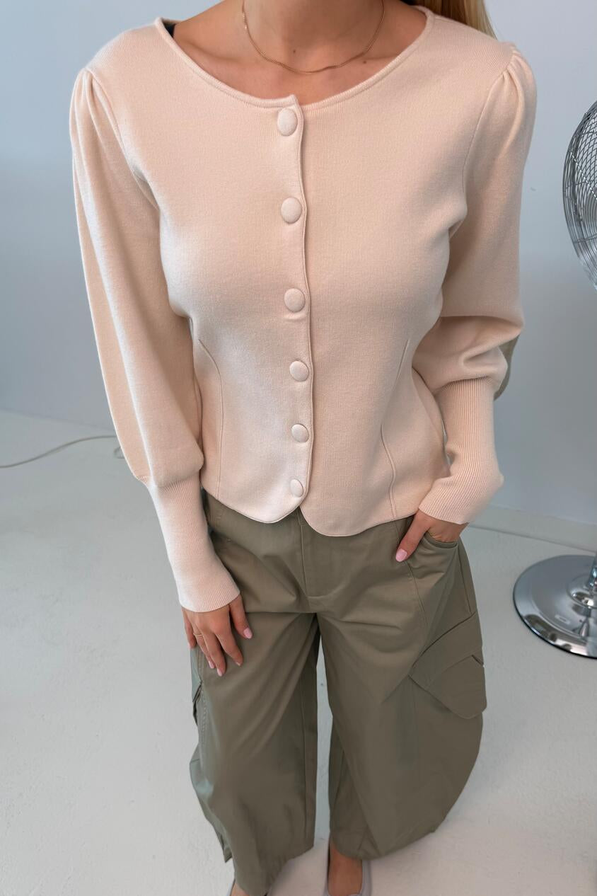Vicassie Boat Neck cardigan - Birch